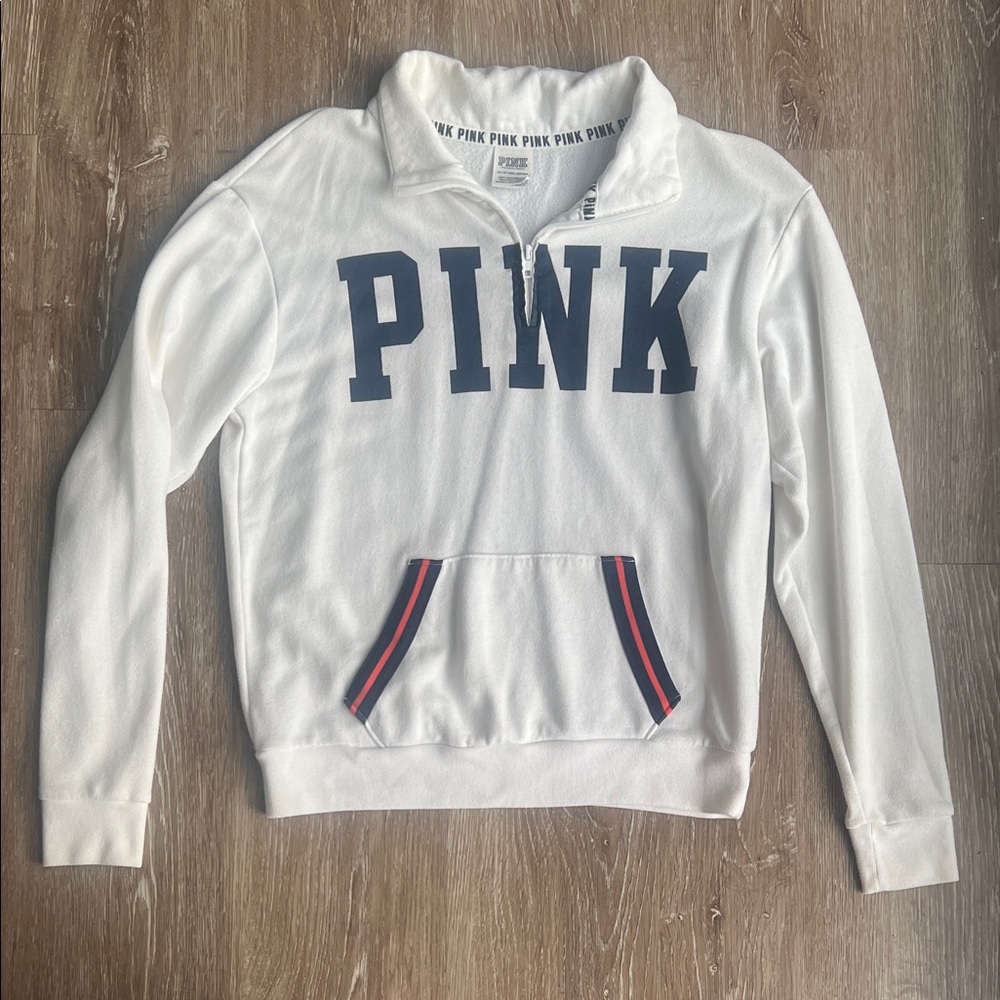 ✨vintage PINK Victoria's Secret Quarter-Zip Pullover size XS
